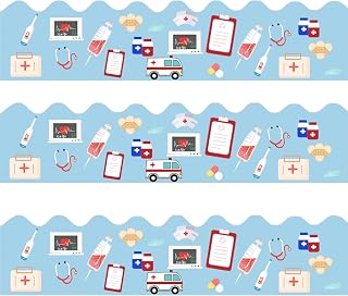50 Pcs Nurse Healthcare Workers Bulletin Board Borders Medical Topics Chalkboard Border Set for Hospital Nursing School Classroom Kindergarten Bulletin Board Décor
