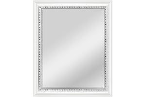 MCS Embossed Accent Wall Mirror with Silver Trim, 27 x 33 Inch - 83049