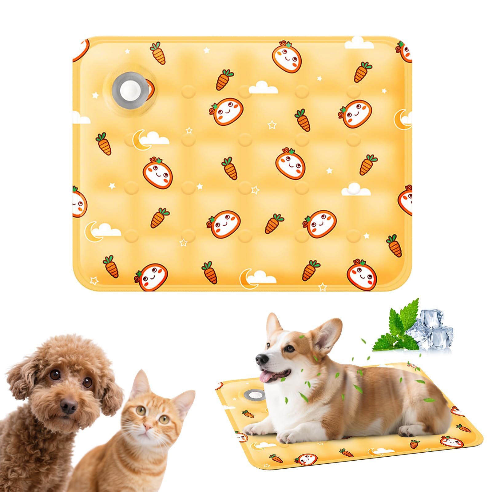 PETCUTE Dog Cooling Mat,Durable Pet Cool Mat for Dogs and Cats,Non Toxic Gel Self Cooling Pad for Large Dogs,Scratch-Resistant,Waterproof & Easy Clean,Ideal for Home Travel or Outdoor M