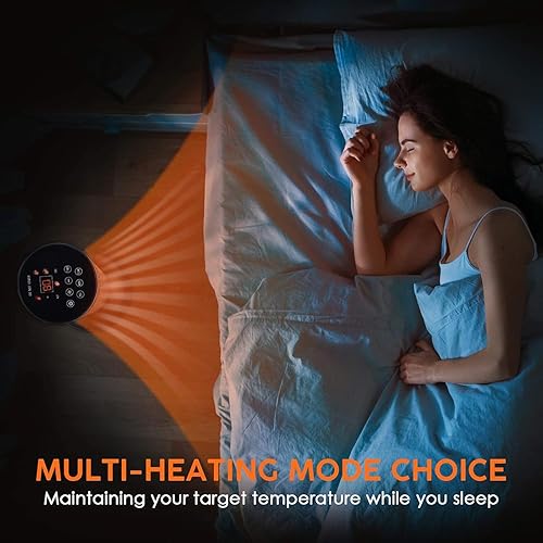 Miniatura 8 de TRUSTECH Calentador de espacio de 36 pulgadas para habitación grande, calentador eléctrico PTC de 1500 W, termostato ajustable, 4 modos,