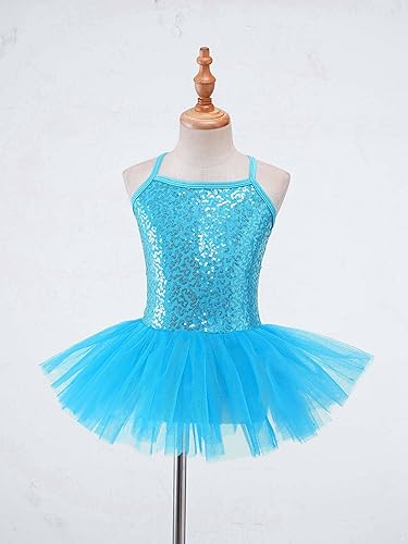 Miniatura 3 de iiniim Camisola de lentejuelas para niñas y niñas, vestido tutú de ballerina, leotardo de bailarina, trajes de baile