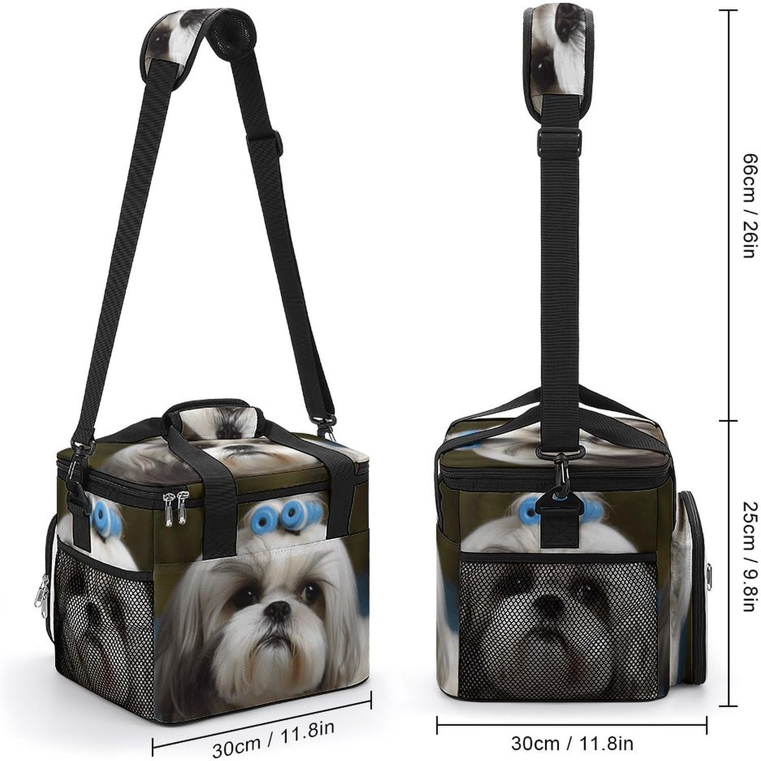 Shih Tzu Dog Cooler Bag Portable Insulated Lunch Bags Leakproof Ice Chest Large Capacity Soft Cooler Tote for Picnic Camping Work Travel Keep Food Drinks Fresh 22.5L