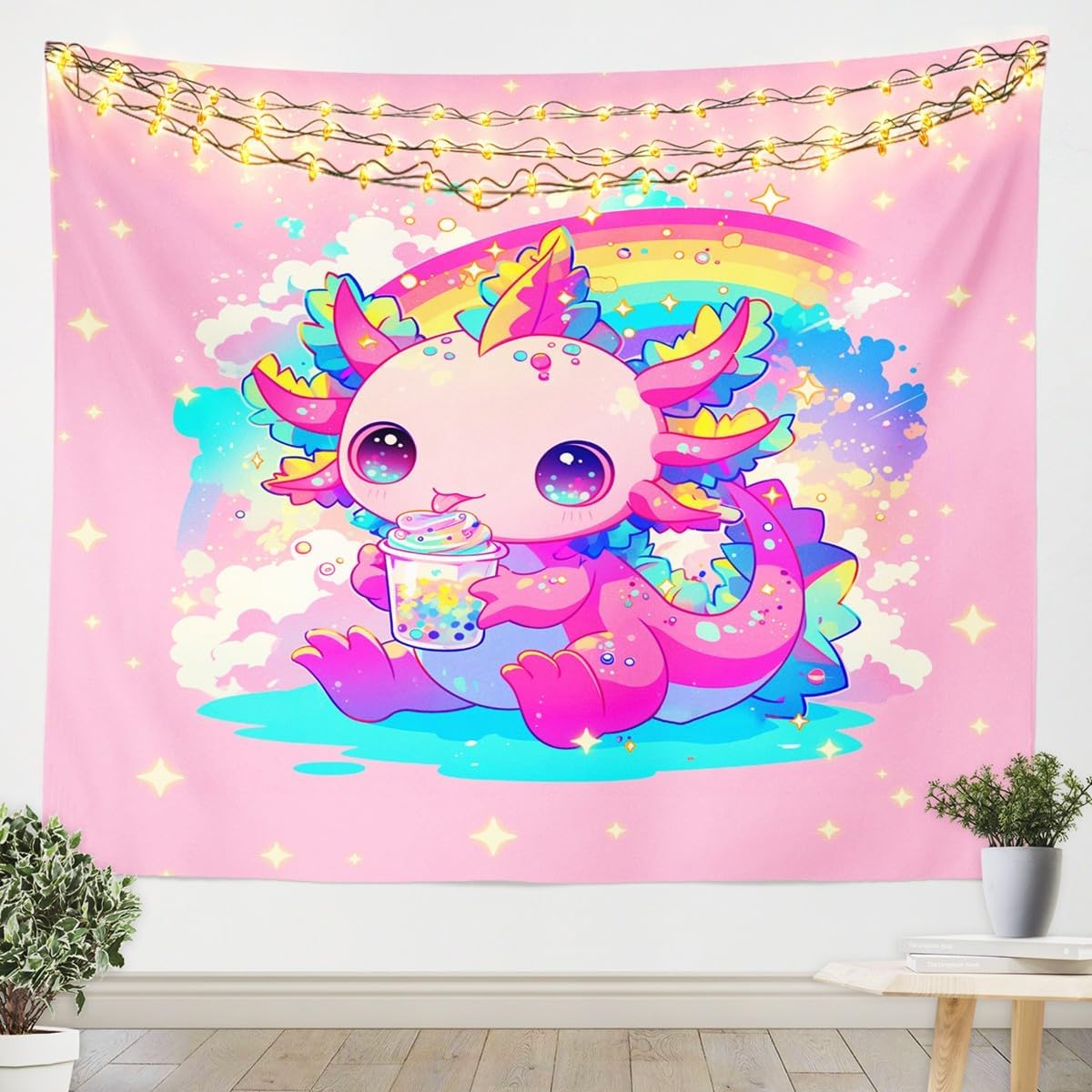 Feelyou Axolotl Ocean Sealife Tapestry 59" x82 Girls Kids image 5