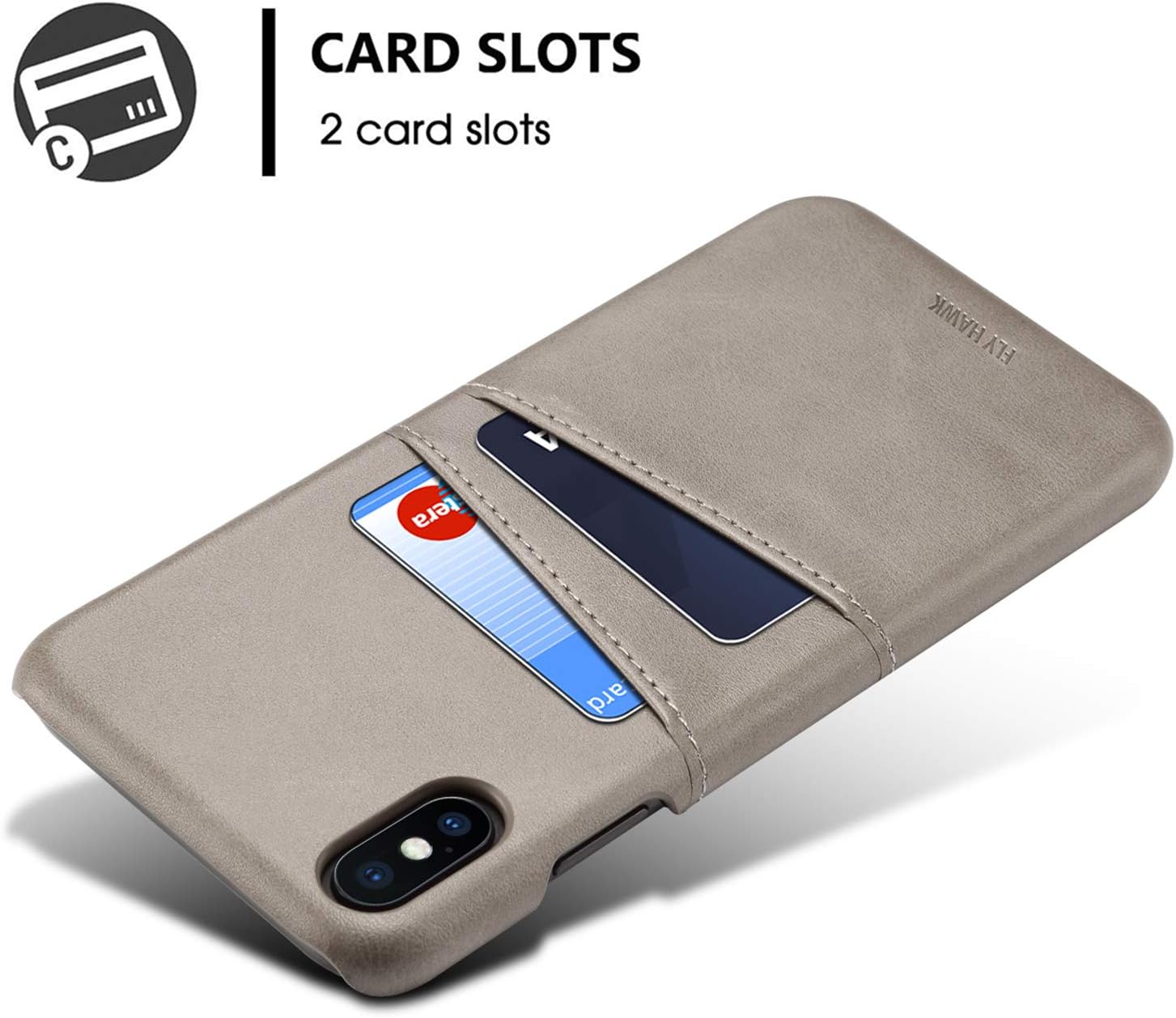 Wallet Case Compatible iPhone Xs / 10s, 5.8 inches Slim PU Leather Back Case Cover Credit Card Holder for Apple iPhone Xs/iPhone 10s (2018) Gray