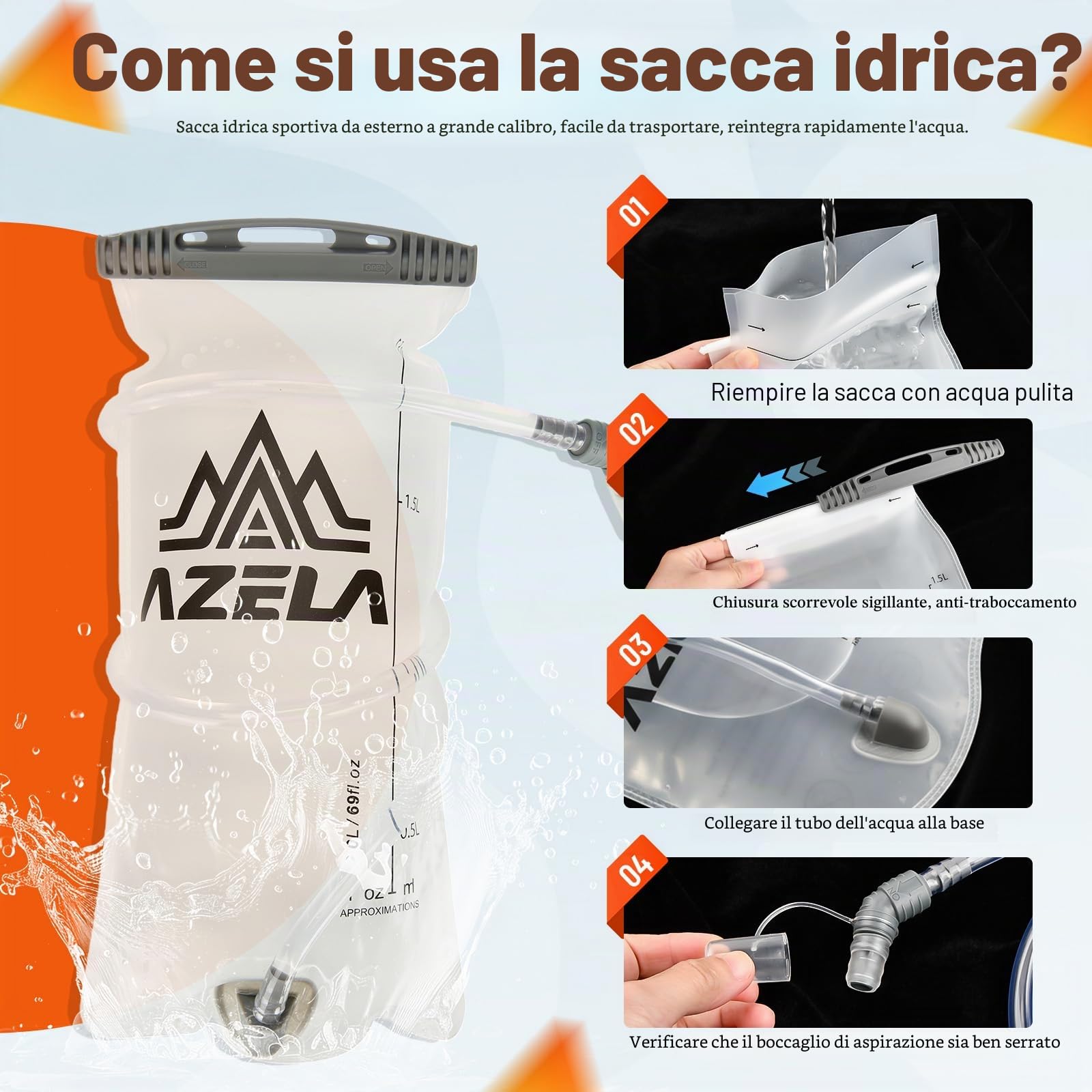 Zaino Idratazione,Zaino da Corsa,Gilet Zaino Trail Running,Gilet running uomo,Gilet corsa,con 500ml Borraccie Morbide 1.5L Sacca Idrica,per Outdoor,Maratona,Ciclismo,Alpinismo