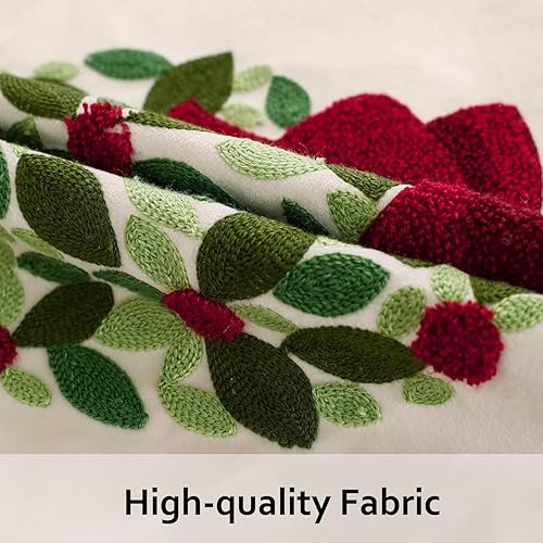 Miniatura 9 de Tosleo Fundas de almohada de terciopelo rojo de Navidad de 16 x 16 pulgadas, paquete de 2 con funda de almohada decorativa suave de cuero dorado