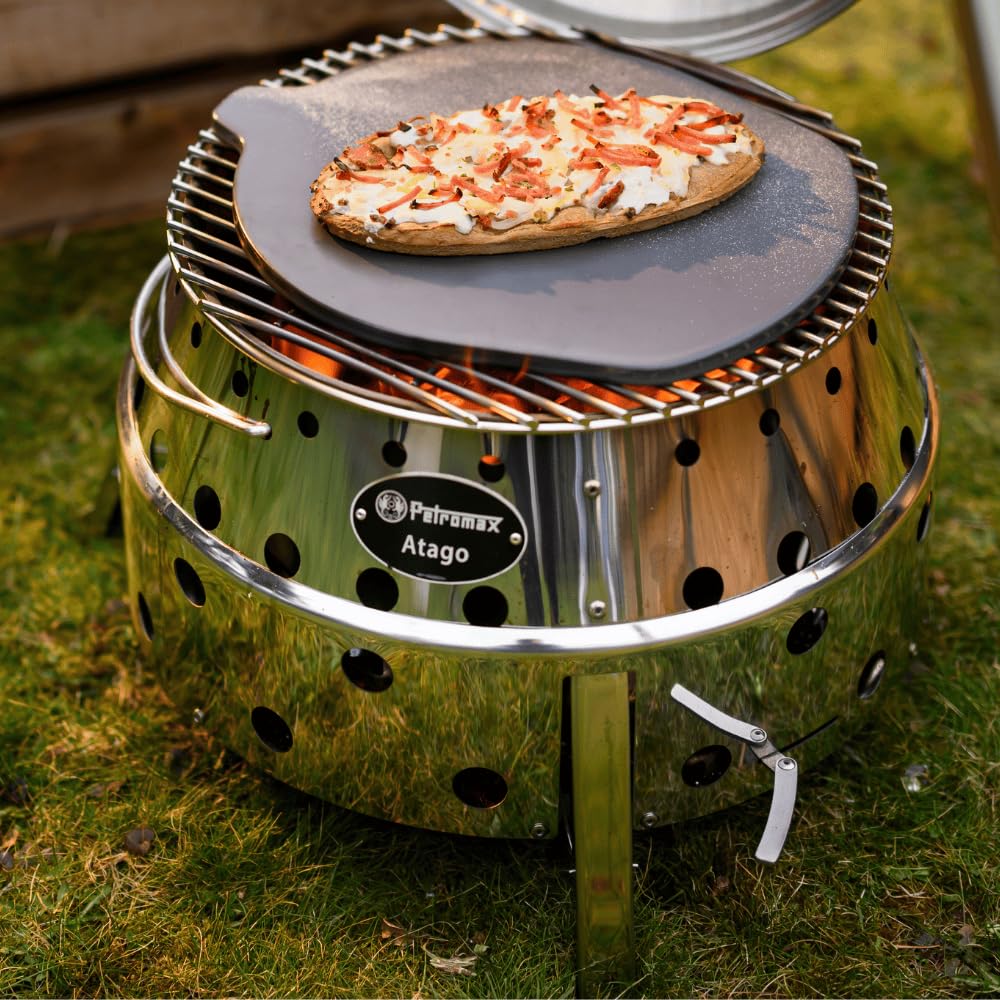 Petromax Pizzastein – hochwertige Keramikglasur für gleichmäßige Hitzeverteilung und knusprige Ergebnisse – Durchmesser 26 cm, für Backofen und Grill