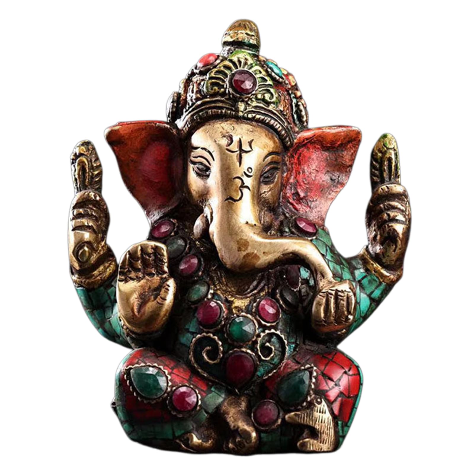 YXCQHZM Ganesh Idol Car Dashboard - Hindu Brass Ganesha Statue - Elephant God India Ganpati Lord Murti Mandir Diwali Gifts