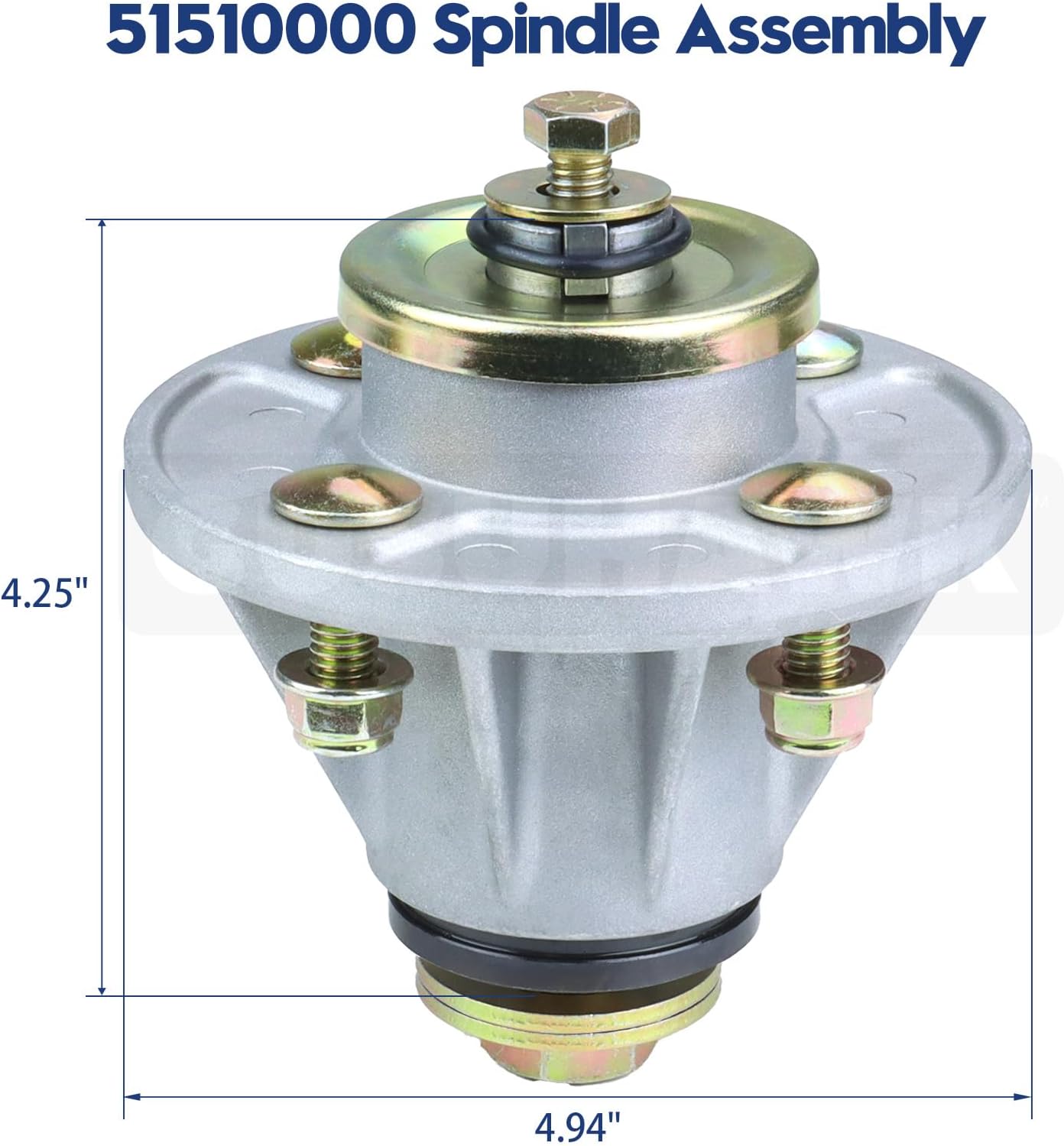 Spindle assembly with dimensions 4.25 inches height and 4.94 inches width