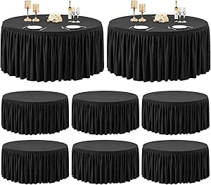 4 Pack Champagne Spandex Round Tablecloths For 72 Inch Table - Stretchy Fitted 6FT