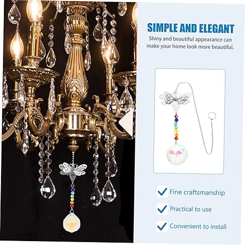 Miniatura 3 de OSALADI Kit de atrapasoles de cristal, bola de cristal, prisma de cristal, ventilador de techo, cadena de tirar, lámpara de araña, bola de