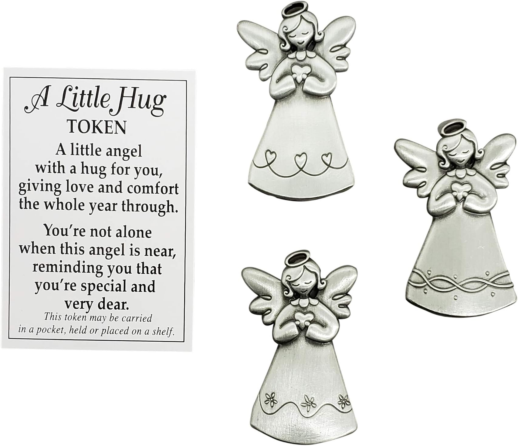 Ganz A Little Hug Angel Token Charm with Prayer Card Size: 1" by 1 1/2