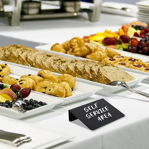 Miniatura 5 de Paquete de 12 mini letreros de pizarra de 4 x 3 pulgadas para alimentos, fiestas, bufé, bodas y panadería