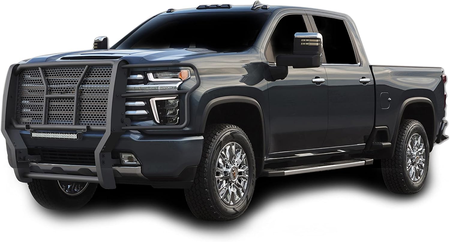 Black Rugged HeavyDuty Grille Guard KIT for Compatible