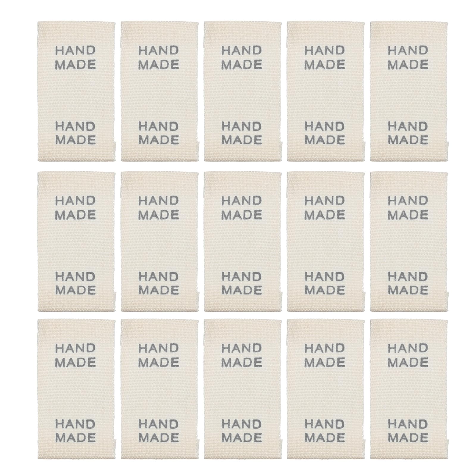 sourcing map 100pcs Handmade with Love Sewing Labels Embroidered Label Tags 1.18" L for Sew on Clothing Garment Grey