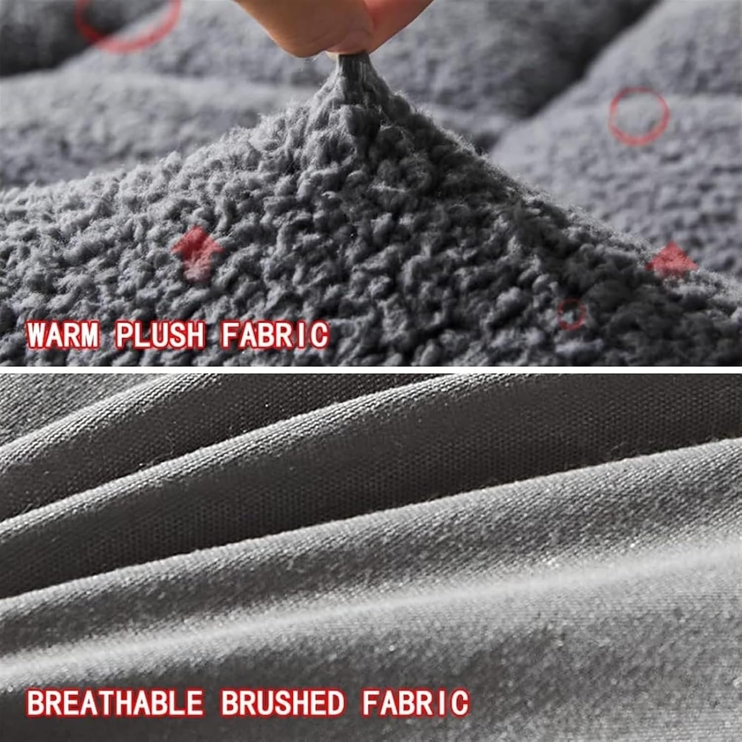 Large Thick Tatami Mattress, Foldable Mattress, Rollable Mattress, Portable Mattress, Bed Cover, Sleeping Mat, Tatami Mat With Feather Fabric Fiber, Single Double Bed (gray, 90x200cm 1.2kg)(Grey,90x20