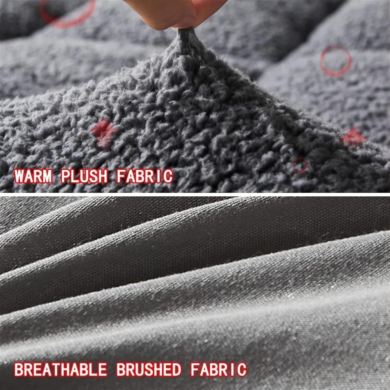 Große, dicke Tatami-Matratze, faltbare Matratze, rollbare Matratze, tragbare Matratze, Bettdecke, Schlafmatte, Tatami-Matte mit Federstofffaser, Einzel-Doppelbett (grau, 90 x 200 cm, 1,2 kg)(Grey,200x