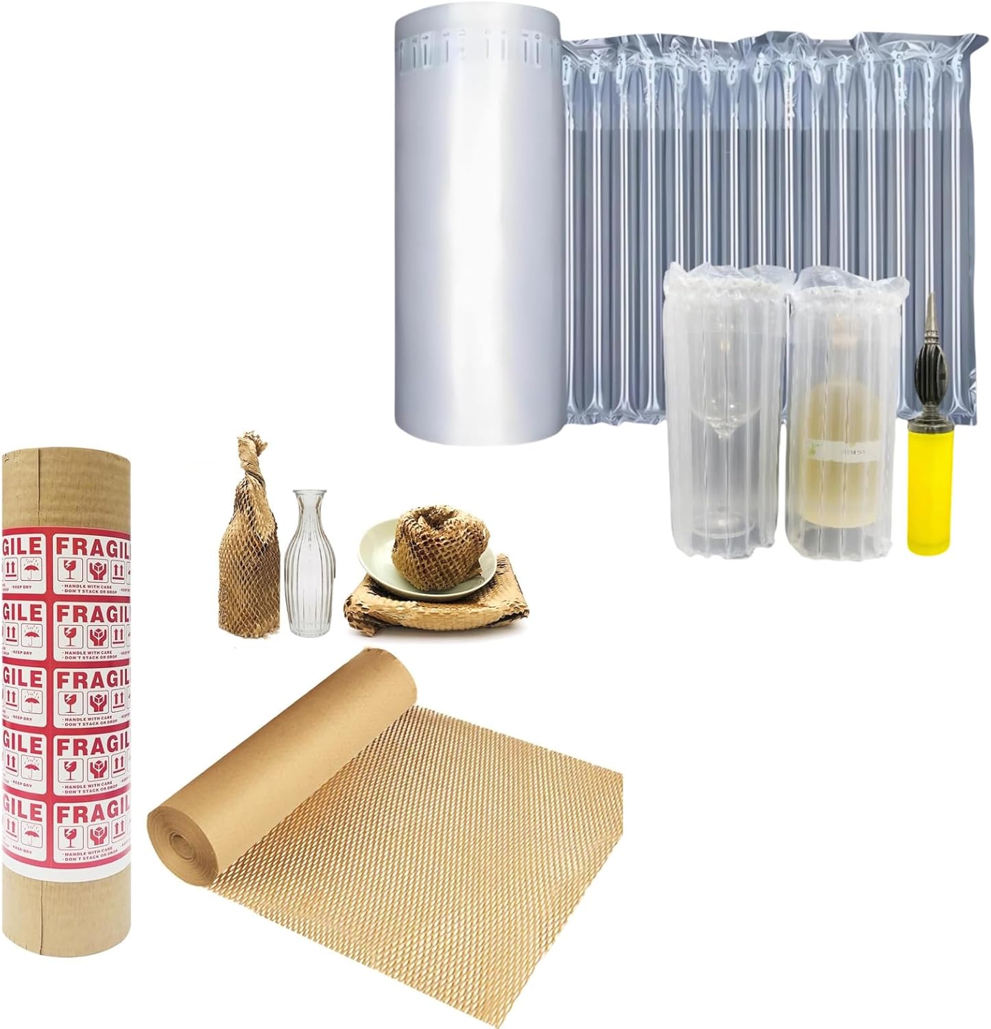 Large Bubble Cushion Wrap for Packing Fragile Items Inflatable Air Pillows for Shipping Honeycomb Wrapping Paper