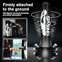 JUOIFIP Szabadon Álló Boxzsák Felnőtteknek 175 cm - Edzőállvánnyal, MMA, Muay Thai, Kung Fu Edzéshez, Fekete Vinyl Borítással 3