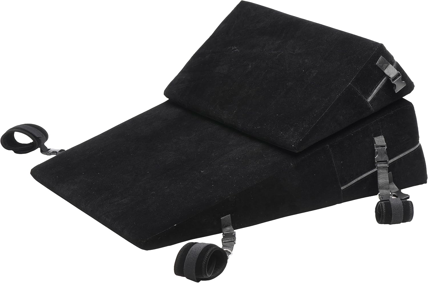 BEDROOM BLISS Bondage Cushion Set for Beginners, Men, Women, & Couples. Great for Sexual Positioning & Deep Penetration. Supportive, High-Density Foam. Easy to Clean Covers. 12 Piece BDSM Set, Black.