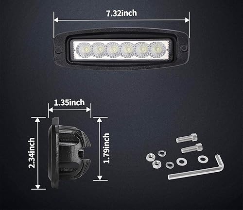 Miniatura 8 de iJDMTOY Barras de luz LED de perfil bajo de montaje en superficie empotrada de 18 W de 6 pulgadas - Compatible con Jeep Truck SUV 4x4 - Luces de