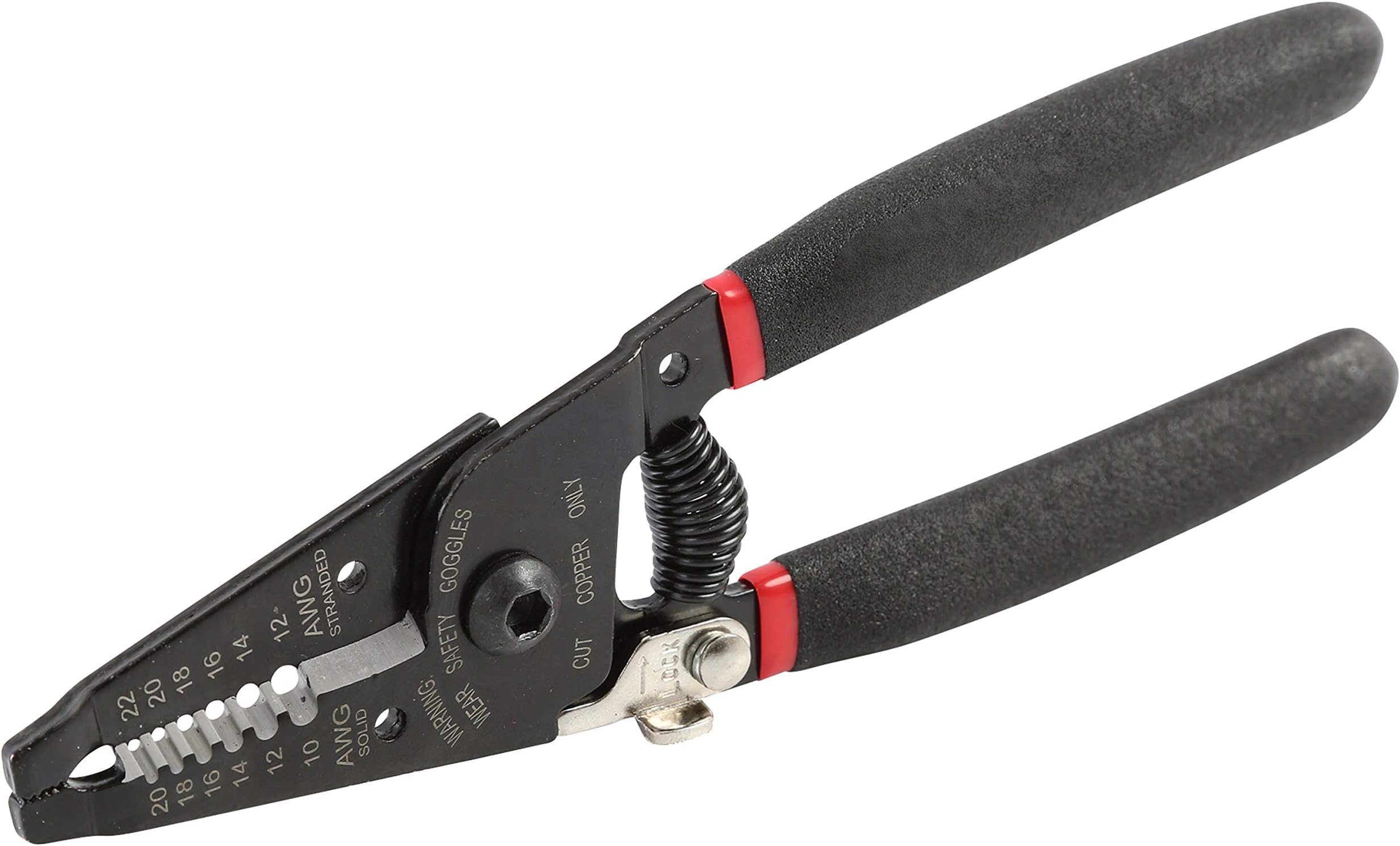 Hyper Tough6-Inch WIRE STRIPPER 10-22 AWG PLIERS | CUTTERS & STRIPPER | BUILT-IN LOCK | SPRING-LOADED WITH SAFETY LOCK
