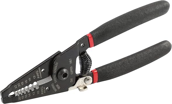 Hyper Tough 6-Inch WIRE STRIPPER 10-22 AWG PLIERS | CUTTERS & STRIPPER | BUILT-IN LOCK | SPRING-LOADED WITH SAFETY LOCK