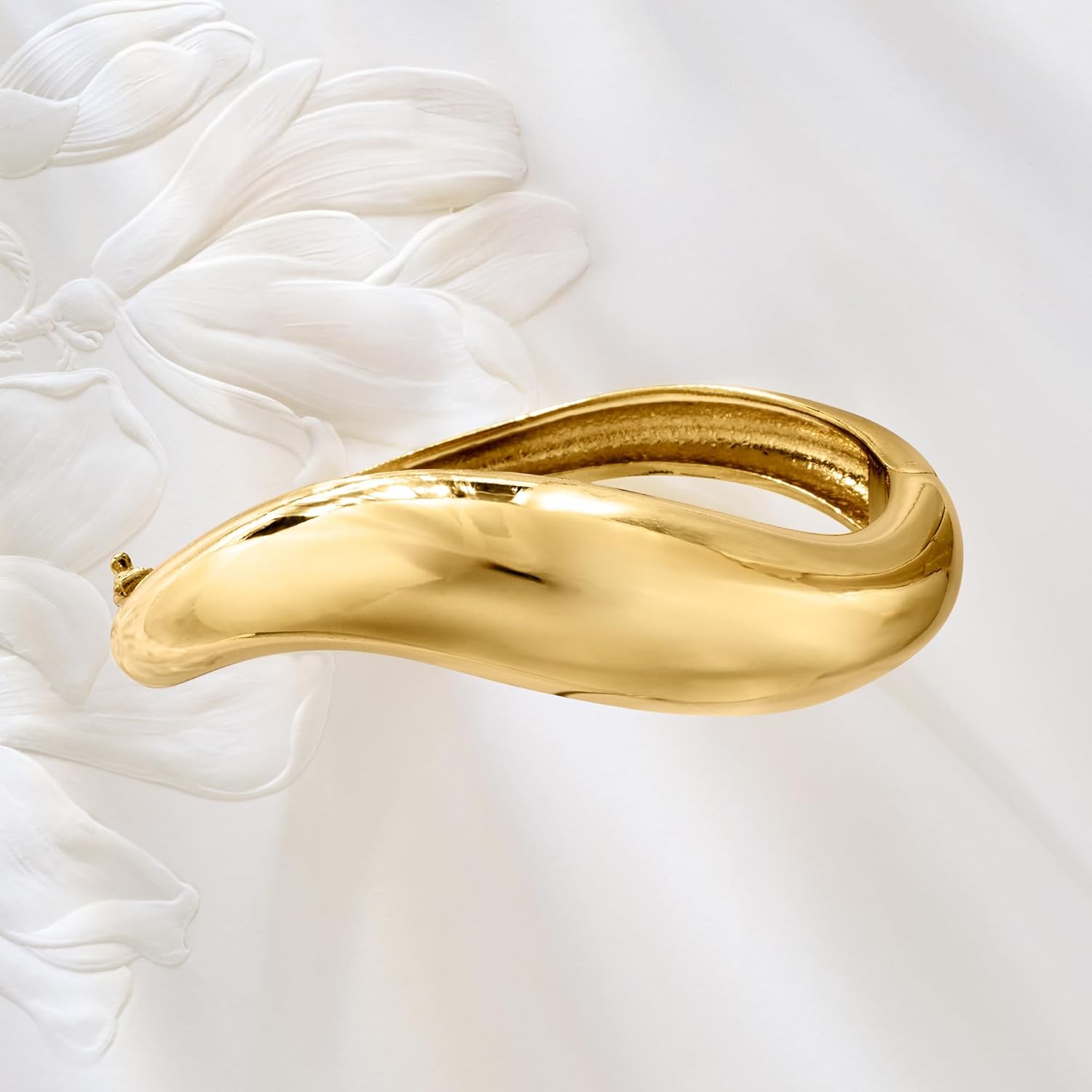 Ross-Simons 18kt Gold Over Sterling Sculptural Bangle Bracelet - Image 3