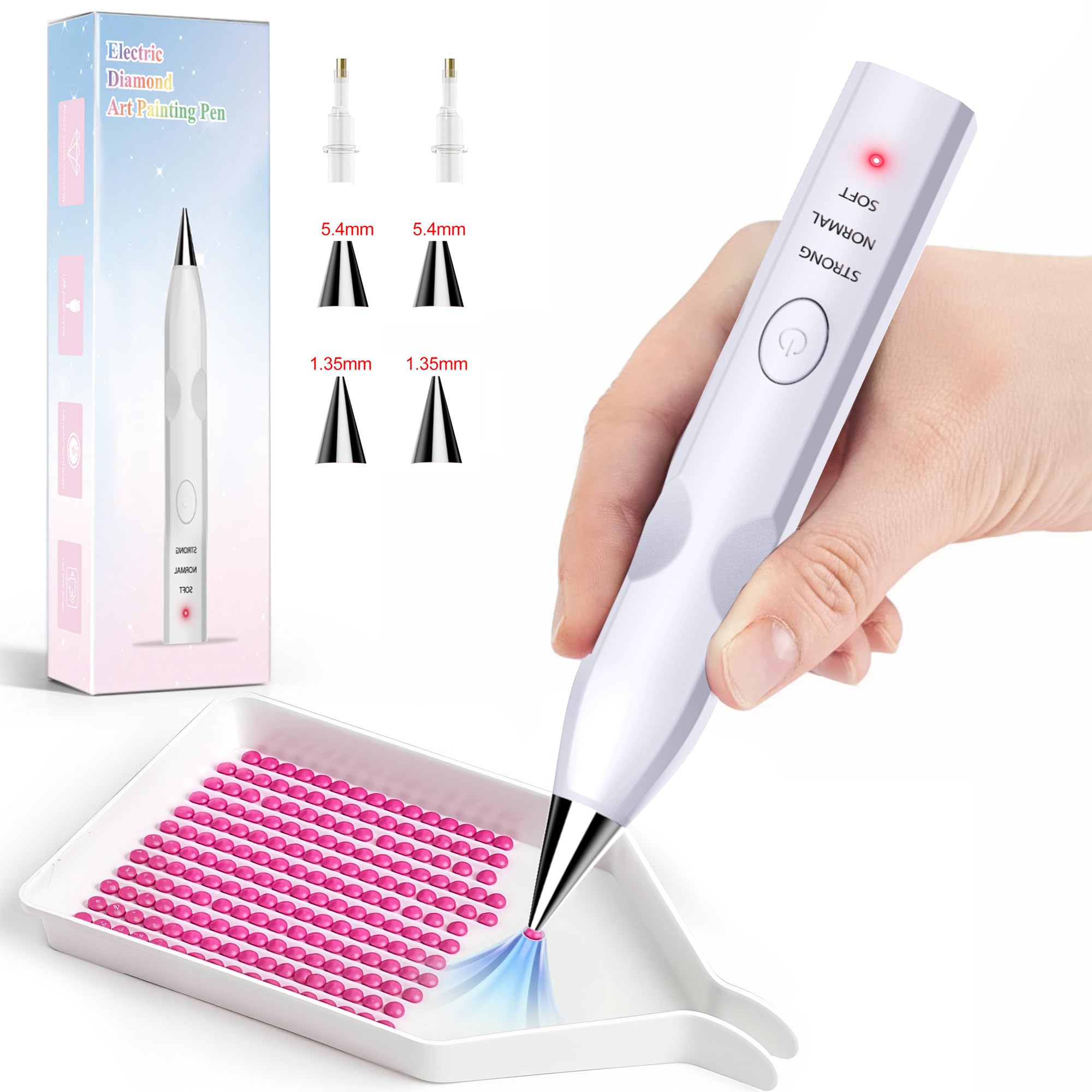 Electric Diamond Painting Pen Cordless Diamond Art Pens no Wax Needed 3 Adjustable Suction Mode & Rechargeable DIY Diamond Art Accessories for Adults