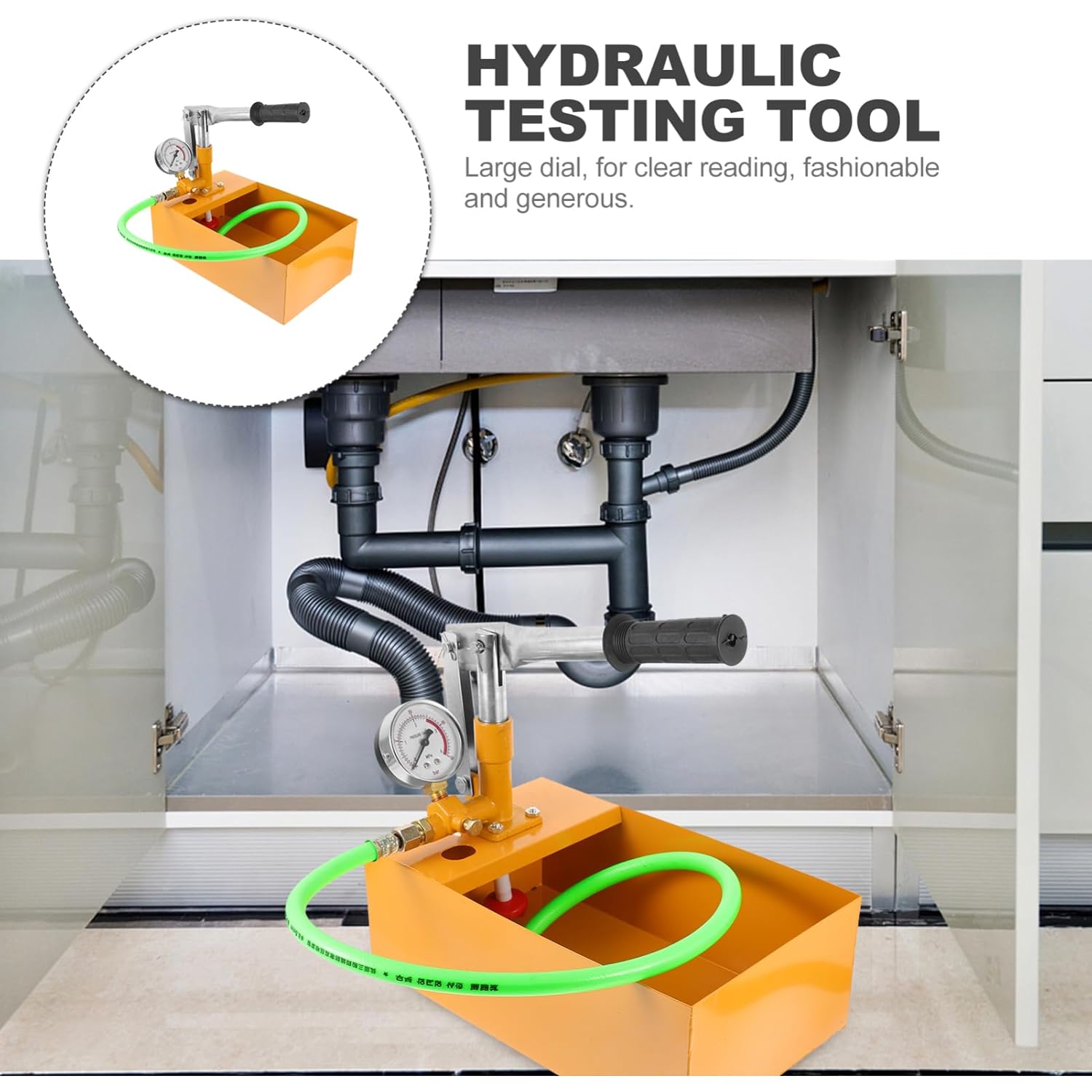 40KG Manual Hydraulic Pressure Test Pump Hand Operated Hydrostatic Tester for PPR Water Pipes Random Color Pressure Gauge