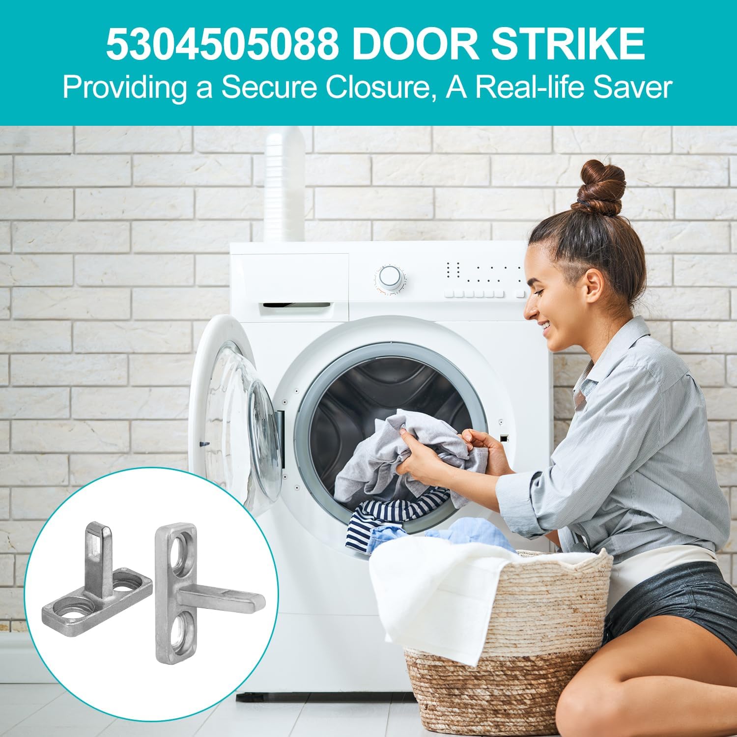 2 PCS Washer Machine Door Latch, 5304505088 Upgraded Washer Door Strike, 1.77 Inch Replacement Washer Door Latches for Electrolux Frigidaire Washer Parts AP6031188, 4452319, PS11766033, Silver Urkupoo