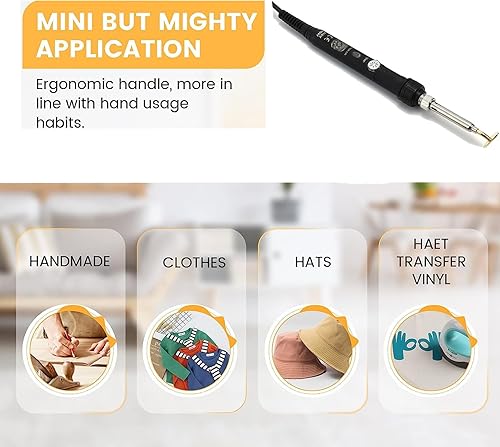 Miniatura 6 de Plancha pequeña, mini plancha para manualidades de 80 W, mini parche de hierro pequeño, ropa, camisetas, zapatos, ropa y sombreros, suministros de