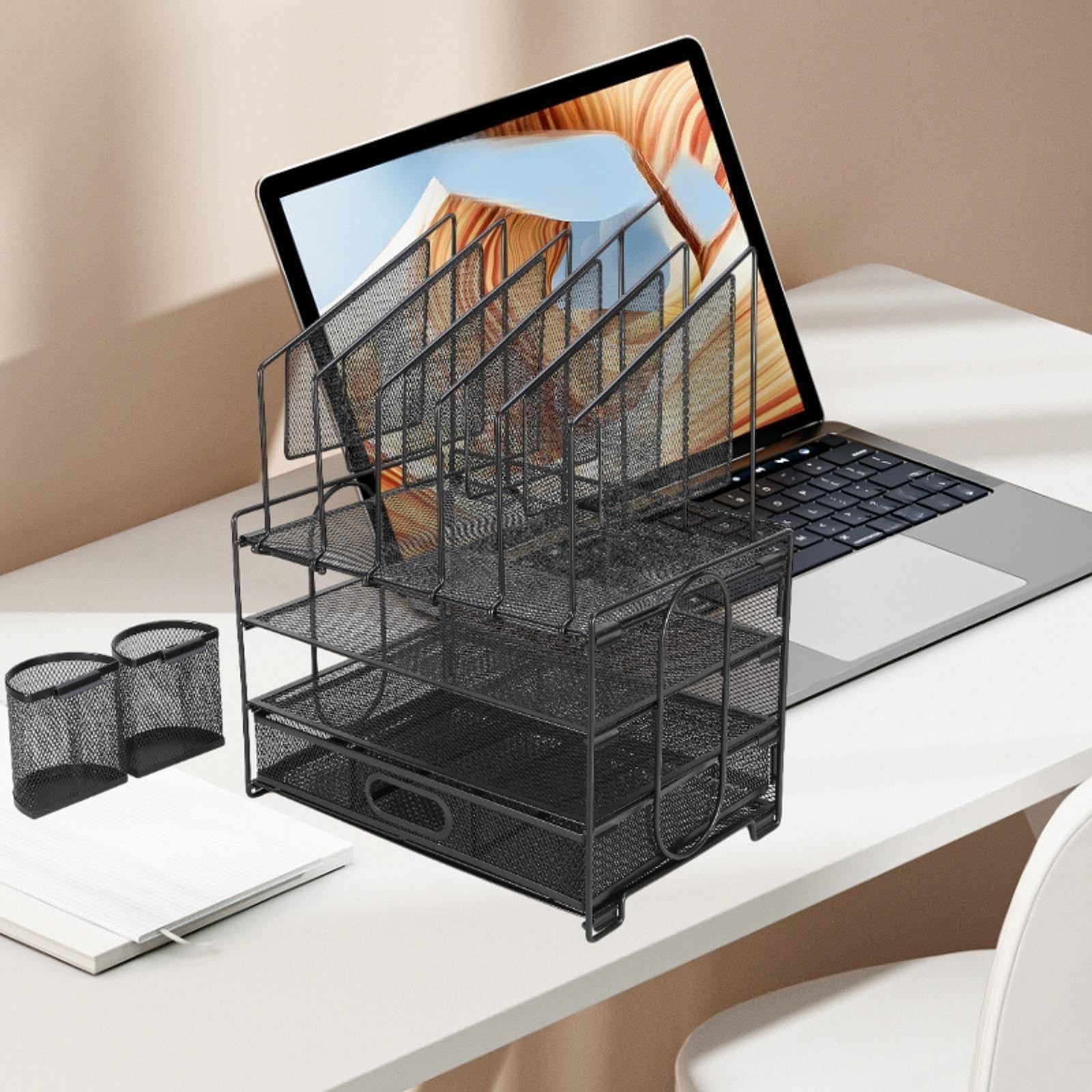 Organizzatore da Scrivania Sturdy Workspace Organizzatore di File da Scrivania in Mesh Elegante Mesh
