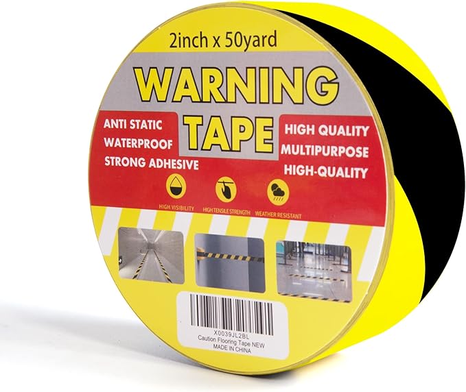 TAPEBEAR Hazard Caution Tape, Self Adhesive Warning Tape for Steps