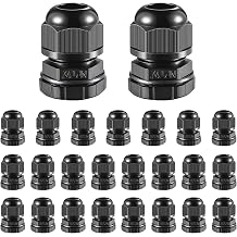 RTHIEAI 25 PCS 1/2"6-12.5mm NPT Nylon Cable Gland Joints with Gaskets, IP68 Adjustable Lock Nut Strain Relief Cord Grip Waterproof Cable Glands - UL Listed and RoHS Compliant