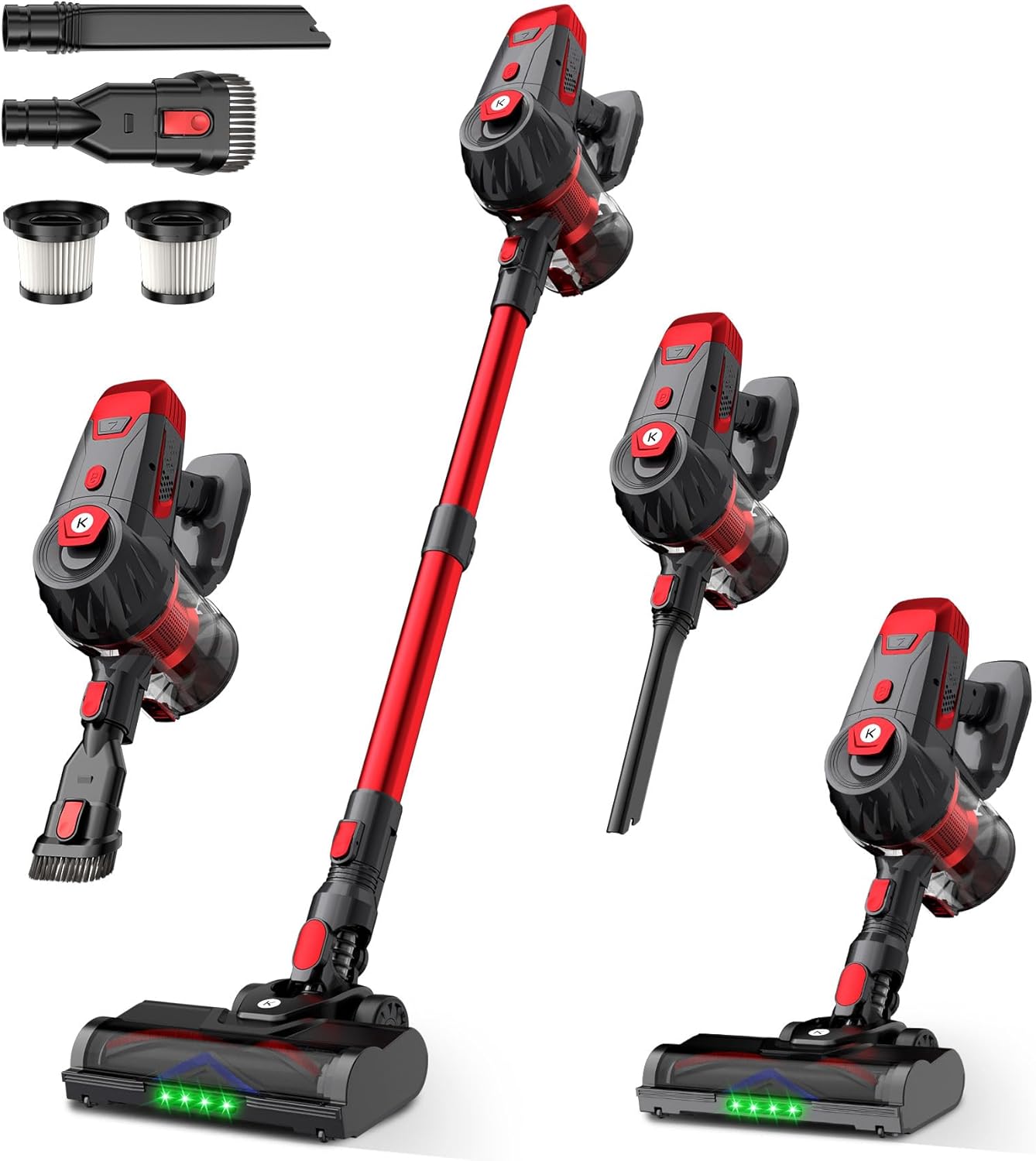 Cordless Vacuum Cleaner, 500W 45Kpa 60Mins Stick Vacuum Cleaner for Home, Self-Standing Vacuum with 1.5L Dust Cup and HEPA Filter, Anti-Tangle Brush for Hardwood Floors, Carpets, and Pet Hair