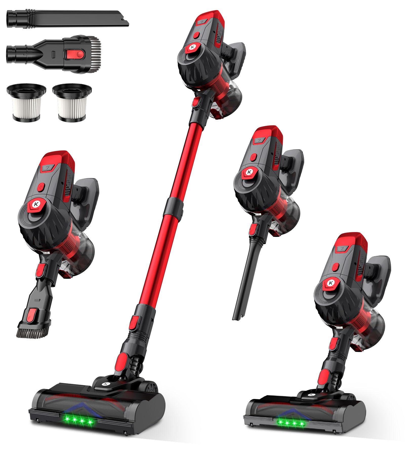 Cordless Vacuum Cleaner 500W 45Kpa 60Mins Stick Vacuum Cleaner for Home Self-Standing Vacuum with 1 5L Dust Cup