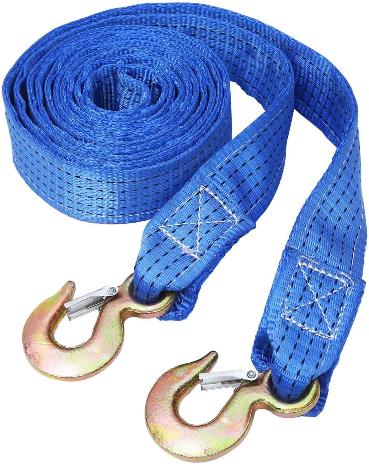 Tow Strap 2 Inch X 20Ft with J Snap Hook Heavy Duty 20,000 lbs Break Strength 20' Truck Recovery Towing Rope Accessories ‎for Trailer Offroad ATV, SUV, Utv & Cars for Emergency Towing,Winch Extension