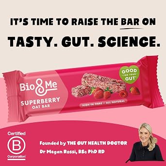 Bio&Me Super Berry Oat Bars (18 x 38g) | On-The-Go Snack - Good Gut Health
