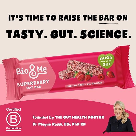 Bio&Me Super Berry Oat Bars (18 x 38g) | On-The-Go Snack - Good Gut Health