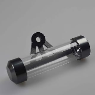 Motorcycle Tax Disc Motorbike Tube Tax Disc Cylindrical Holder Frame with Screwdriver Waterproof Fine (Color : Titanium)