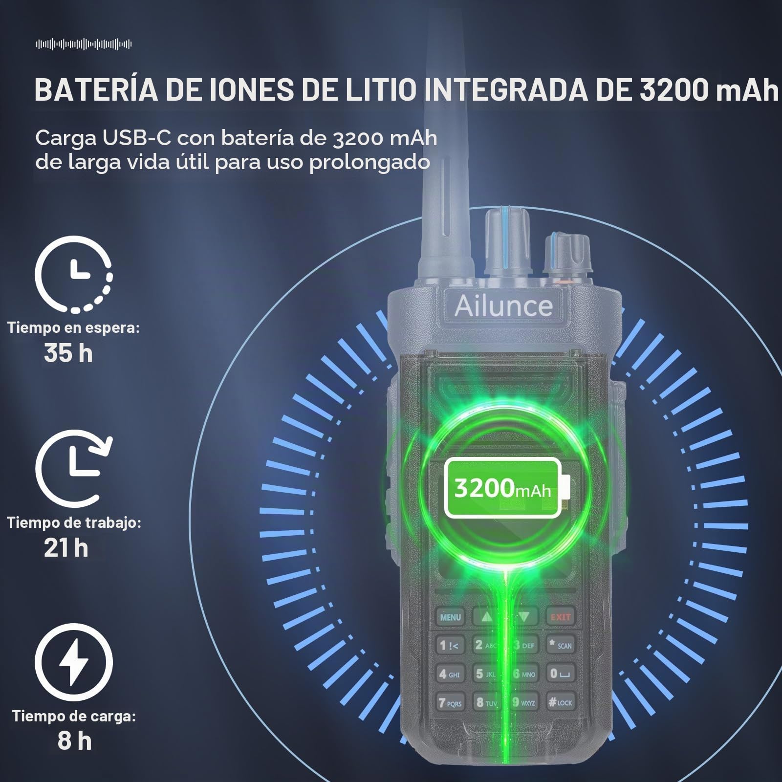 Retevis Ailunce HD2 Radioaficionado, DMR Radio de Larga Distancia
