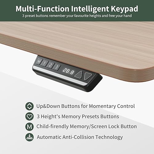Miniatura 7 de FEZIBO Escritorio eléctrico en forma de L de triple motor, escritorio esquinero de pie ajustable en altura, estación de trabajo de pie de 63
