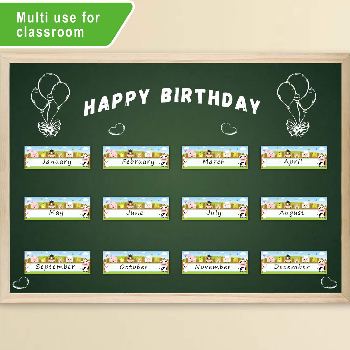 Farm Animal Name Plate Primary Students Back to School Desk Nameplates 36 Pack Classroom Decoration - Image 6