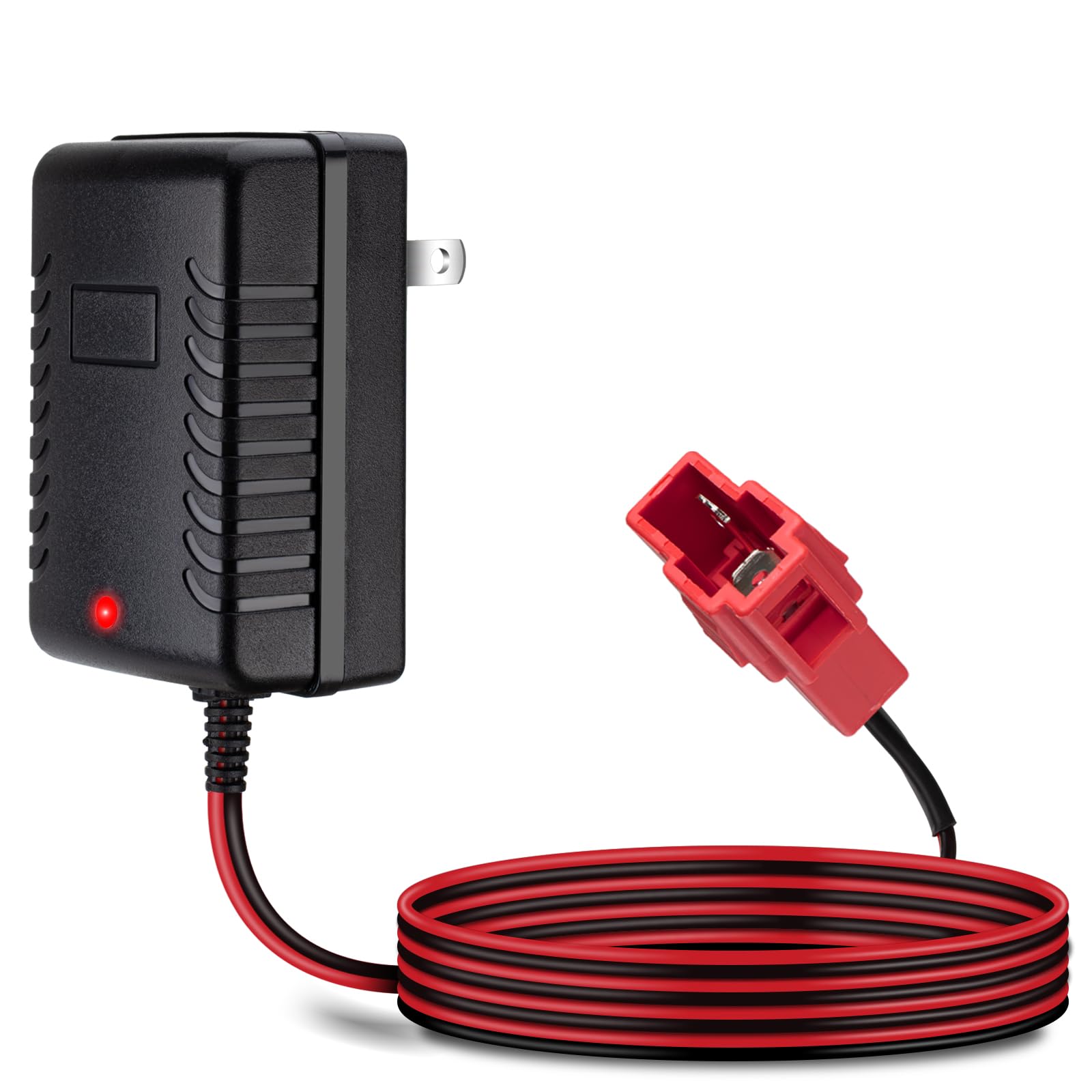 6V Kids Ride On Car Charger 6 Volt Battery Charger for BMX X6 Kid TRAX Disney GMC Dinsney Wal-Mart Moto ATV Quad Power Wheels Charger Ride-On Toys Red Square Plug