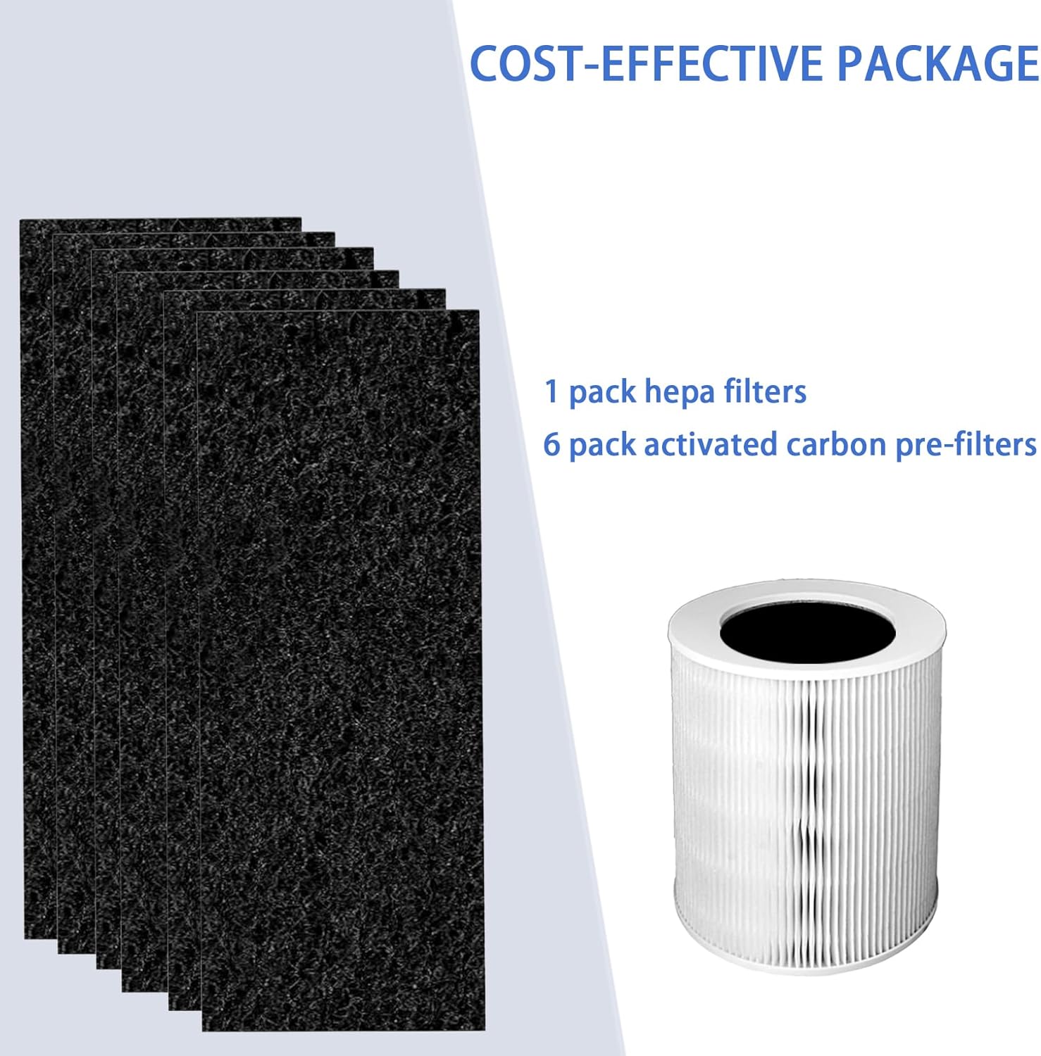 HP670 Filter Compatible with Hunter HP670 Air Purifier - 1 Pack H13 True Hepa and 6 Pack Activated Carbon Pre-Filter part # H-HF670-VP | Capable of Capturing Dust Pet Dander, Ideal for Room - Image 4