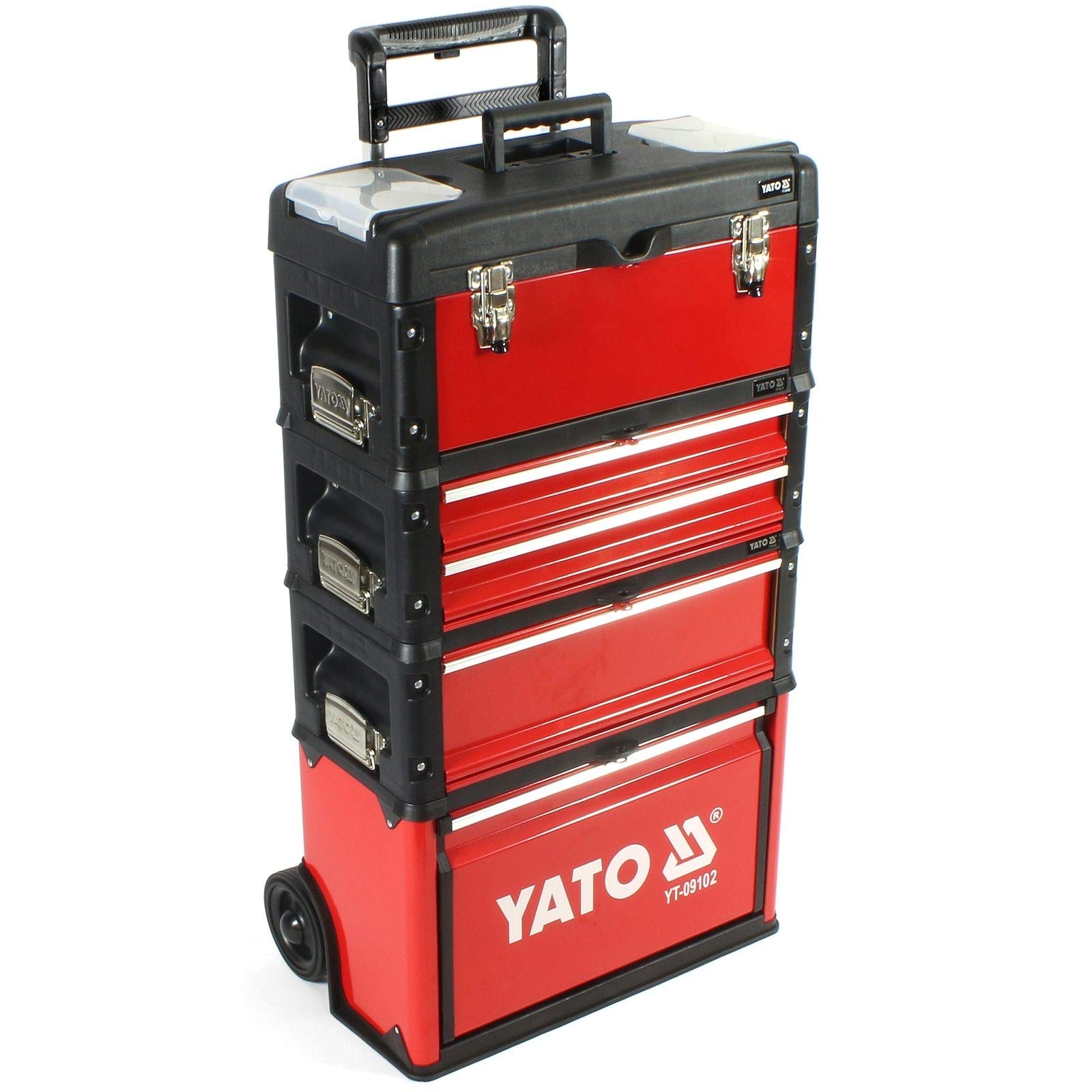 Trolley per attrezzi con 3 moduli + modulo per cassetta degli attrezzi aggiuntivo.