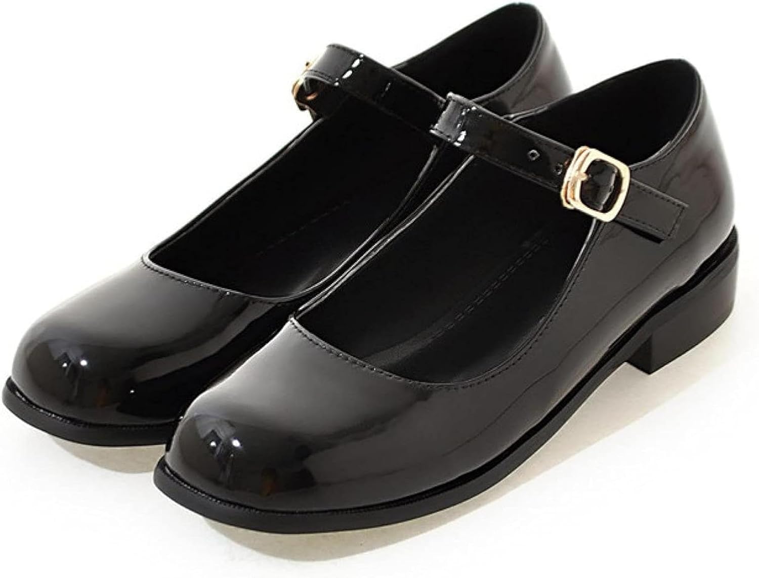 PU Leather Mary Jane Flat Women's Uniform Shoes