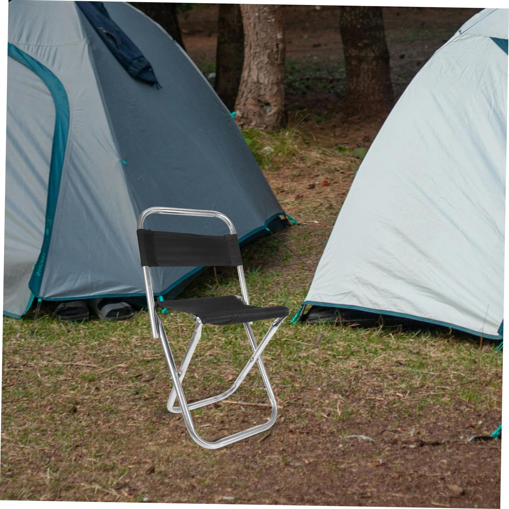 90kg Seggiolina Pieghevole Portatile Per Barbecue Esterno Sgabello Pieghevole Leggero Per Campeggio All'aria Aperta Sedile Ergonomico in Acciaio e Oxford Supporta Fino