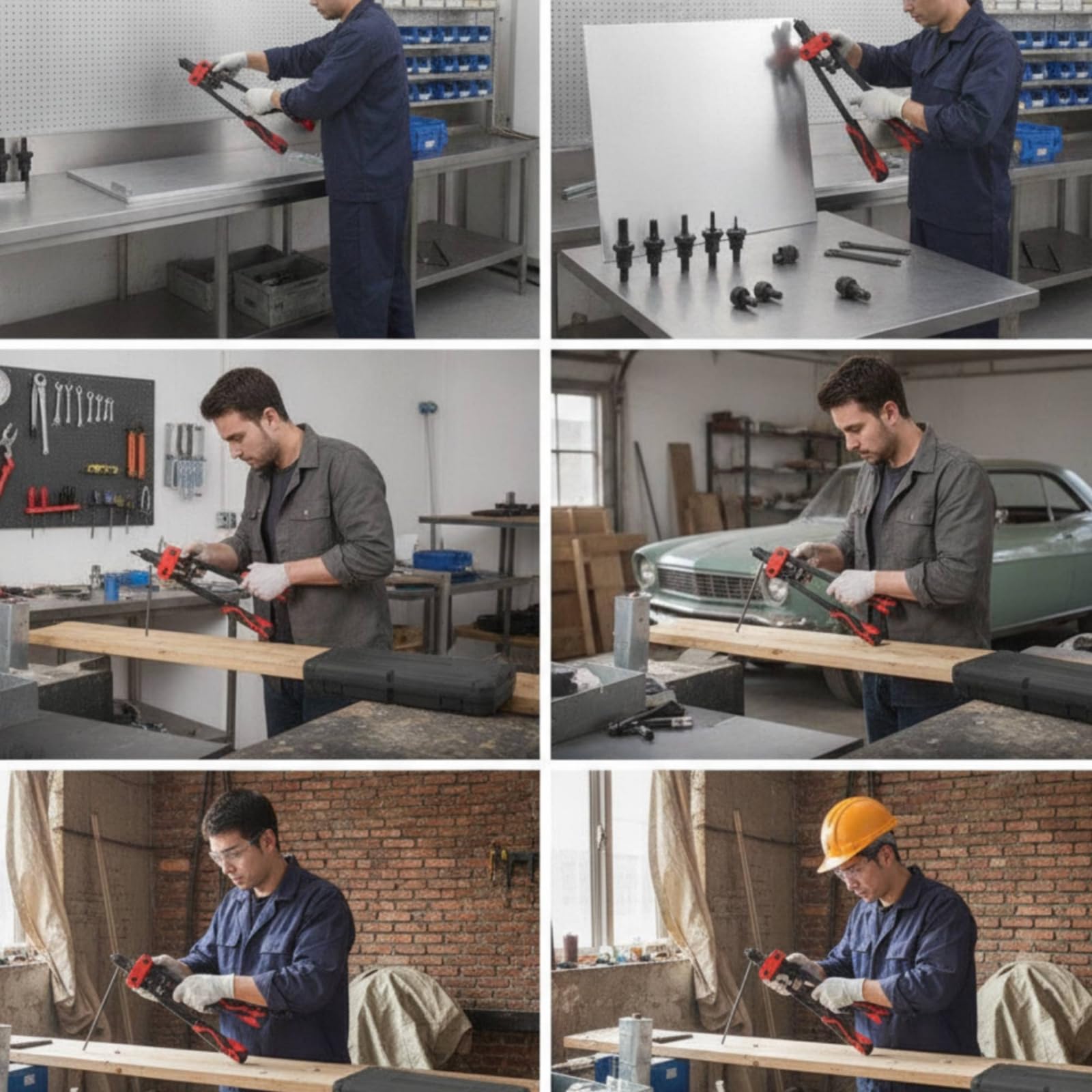 Gralara Rivettatrice Manuale Doppia Impugnatura Versatile Tirainserti con Valigetta Professionale Kit di Fissaggio per Installatori, Officina, 89150A